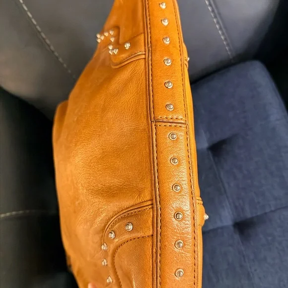 Michael Kors Tan Studded Hobo Bag - Picture 6 of 14